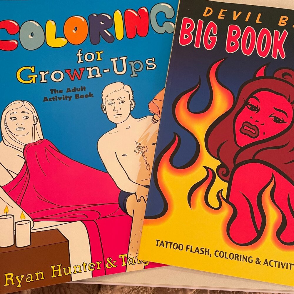 Adult Colouring and Activity Books - Bundle of 2